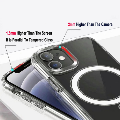 Logo Shockproof Clear Charger Mag Mobile Phone Cases Transparent Safe Magnetic Phone Case for iphone 17