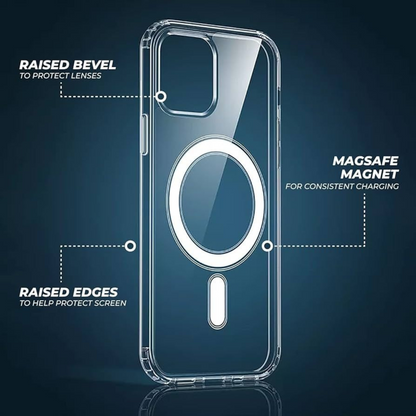 Logo Shockproof Clear Charger Mag Mobile Phone Cases Transparent Safe Magnetic Phone Case for iphone 17