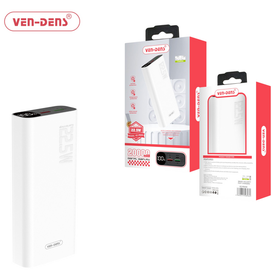 Power Bank 20000mAh Portable Charger 22.5W Dual Port USB & USB C Power Bank